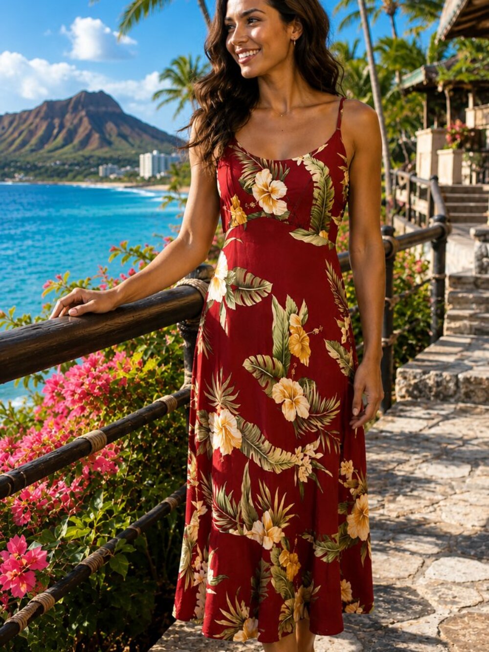 Milson by Ky's Spaaghetti Straps Dress Red floral Size XL